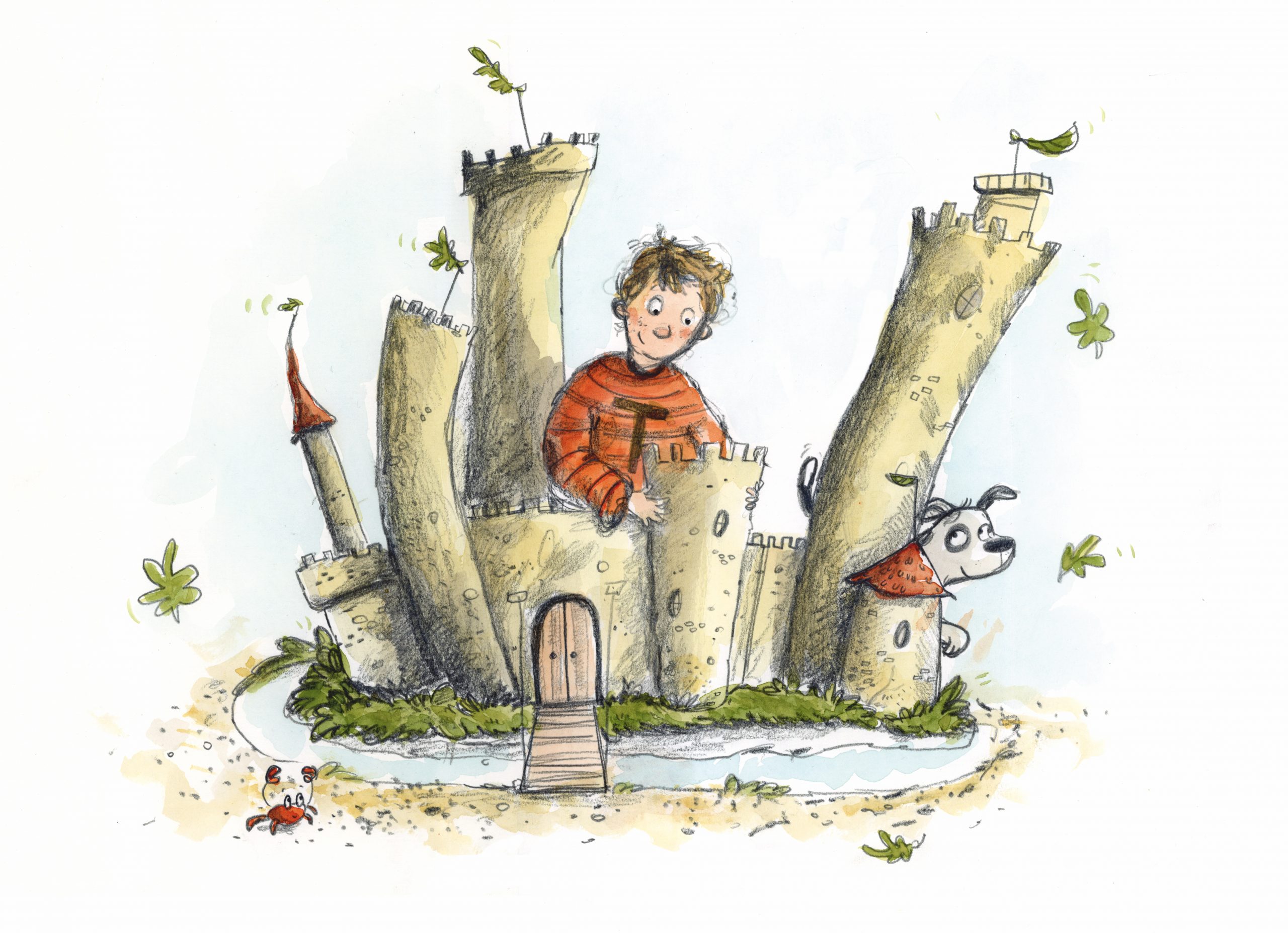 Tom baut eine Sandburg